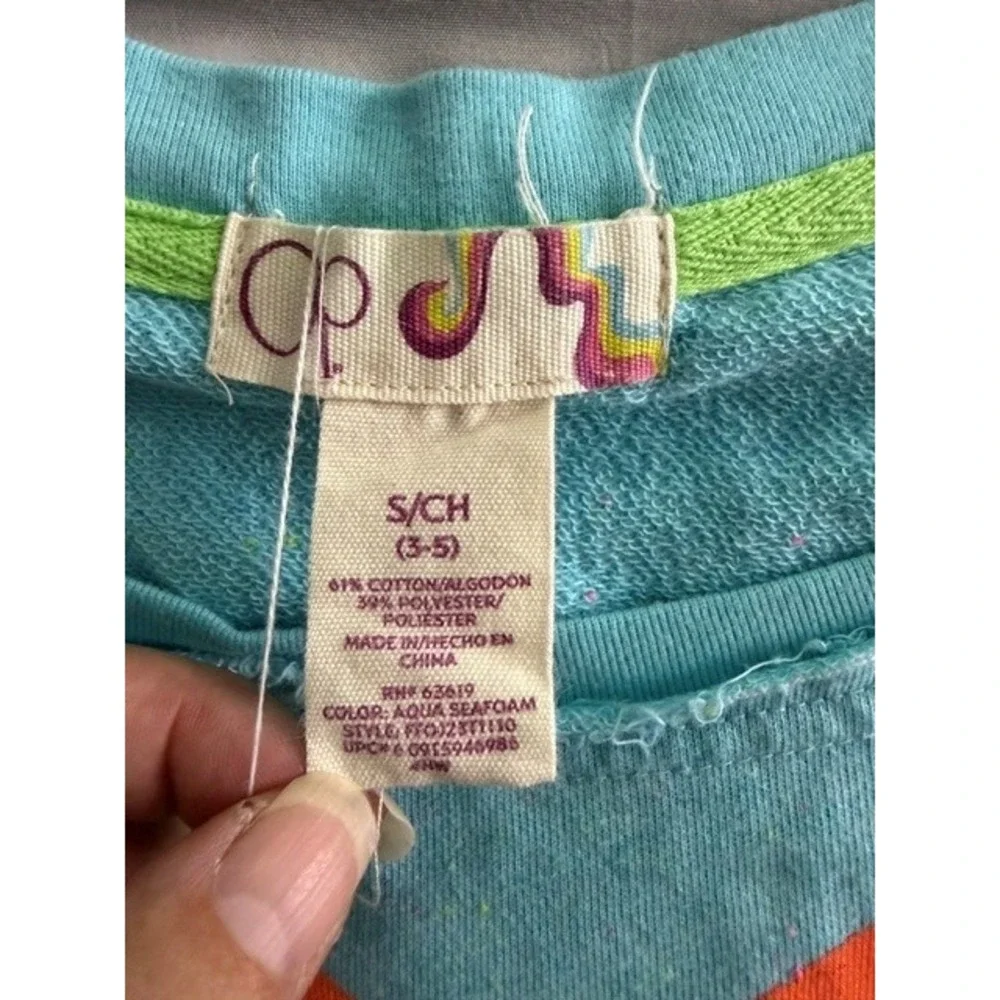 Vintage Girl's Summer Time Ocean Pacific Teal T Shirt Size S (3-5)